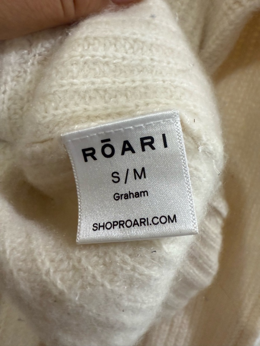ROARI Cream Ribbed Button-Front Cardigan - Picture 5 of 6